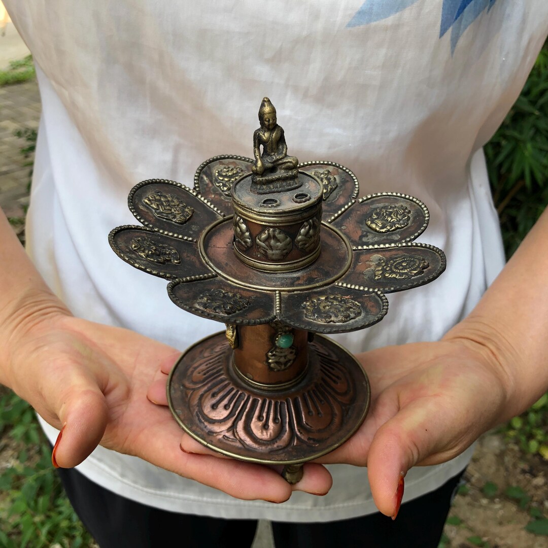 VTG Copper Temple Eight Auspicious Symbols and Vajra Dorje Buddha ...