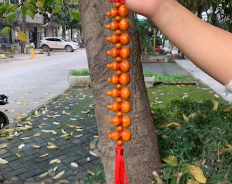 Feng Shui Gourd Pendant Natural Wood Carved Wealth Charm Gift
