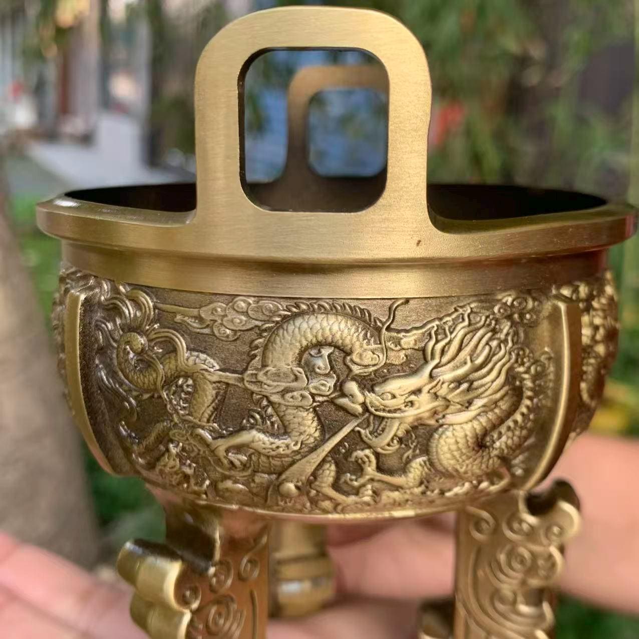 銅製三脚龍香炉（仏壇・繁栄祈願用） - Etsy 日本