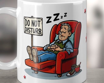 Funny Father's Day Mug Wrap: Sleeping Dad ( PNG Files Digital Download )