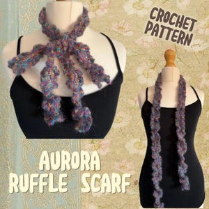 Aurora Ruffled Scarf Crochet Pattern: Lightweight Mohair PDF