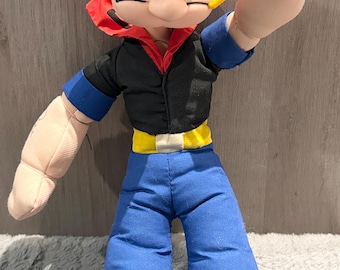Vintage Popeye Plush Doll: Retro Sailor Soft Toy Collectible 90s Cartoon Figure