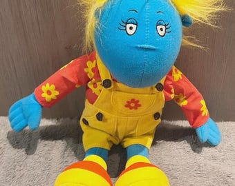 Vintage Tweenies Bella Plush Toy BBC Soft Toy Yellow Hair Blue Face Doll Collectible