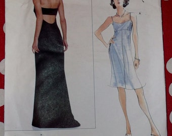Vera Wang Designer Misses' Lined Dress - Gown Vogue 2257 Pattern,  Sizes 8 10 12,  or 14 16 18  Uncut Uncut