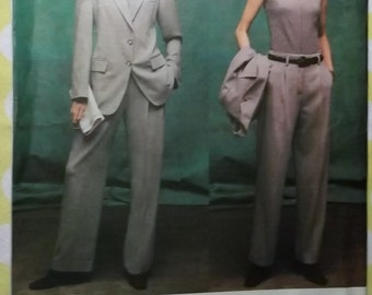 DKNY Donna Karan Designer Jacket Pants Vogue 2698 Pattern, Sizes 6 8 10, Uncut