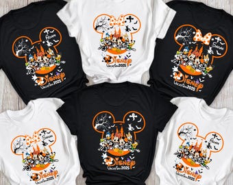 Custom Disney Halloween Family Tee: Personalized Mickey Minnie Halloween Shirt, Disney Trip Vacation Matching Shirt