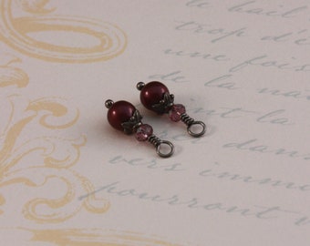 Dangles only - use with clip hoops or pierced hoops - Blackberry pearls, by EarthsOpulence