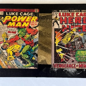 Vintage Power Man Luke Cage comic cover decor