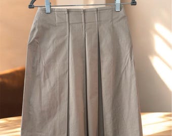 Gunex Tan Pleated Cotton Blend Skirt Sz: 8 NWOTs