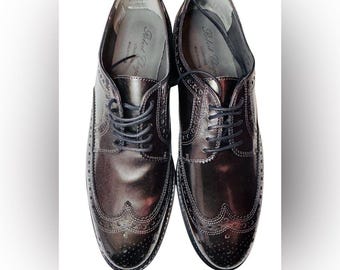 Robert Clergerie Paris "Roelj" Iron Gun Metal Oxford Shoes Women's Sz: 8 NIB