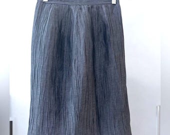 Paul-Louis Orrier Vintage Blue-Gray Crinkle Slim Lined Skirt Sz: 2