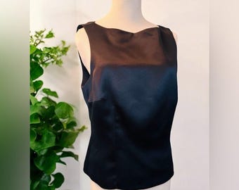 Nicole Miller Vintage Black Lined Satin Top Sz: 10 NWT!