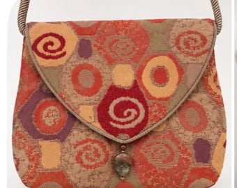 L. O'Neill's Design Vintage Tapestry Crossbody Bag Geometric Multicolor Purse – Boho Shoulder Bag