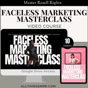 Faceless Digital Marketing Course With Master Resell Rights Internet Business Course Resell Rights Build & Monetize Your Anonymous Brand MRR