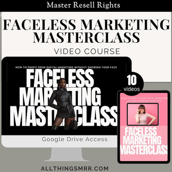 Faceless Digital Marketing Course: Master Resell Rights, Anonymous Brand (Video Course)