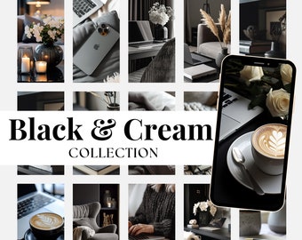 Fotos de stock en negro y crema: Reels elegantes de Instagram sin rostro (MRR)