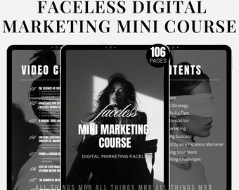 Faceless Marketing Ebook Course: MRR & Resell Rights (Canva, 106-Page)