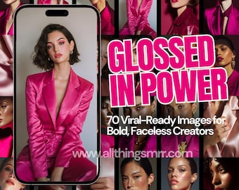 Faceless Stock Photos Pink Aesthetic Woman Images Bold Content Bundle AI Lifestyle Photos PLR MRR Social Media Branding Pack Boss Woman Png