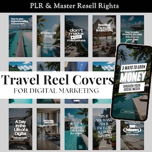 Instagram Story Covers Reel Covers with Hooks Reel Cover MRR Reel Cover Aesthetic Instagram Canva Templates Faceless Marketing MRR