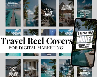 Instagram Story Covers Reel Covers with Hooks Reel Cover MRR Reel Cover Aesthetic Instagram Canva Templates Faceless Marketing MRR