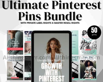 Pinterest Marketing Ebook & Canva Pin Templates: PLR/MRR (Digital Download)