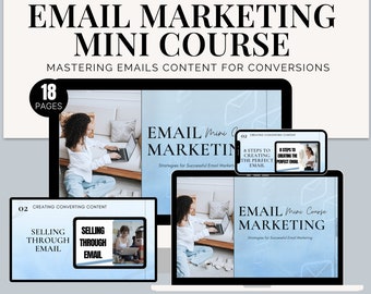 Email Marketing MINI Course MRR Canva Guide PLR Digital Product Master Resell Rights Marketing Strategies Email Conversion Call To Actions