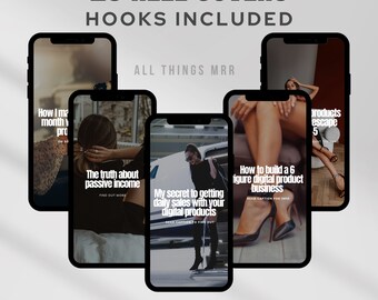 Instagram Story Covers Reel Cover MRR Reel Cover Aesthetic Instagram Canva Templates Faceless Marketing MRR Reel Covers with Hooks