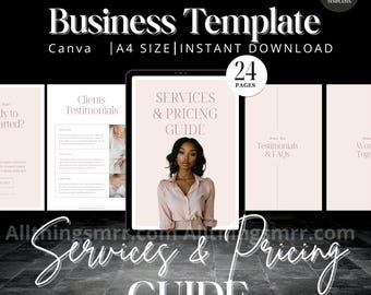 Services and Pricing Guide Canva Template: Editable Ebook with MRR & PLR