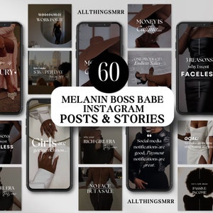 Melanin Instagram Templates: Social Media Posts & Stories (MRR)
