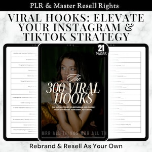 Wirusowe haki na Instagram Faceless Digital Marketing PLR MRR Cyfrowe haki na produkty do filmów TikTok dla Ciebie Cyfrowy produkt Sprzedawaj na Etsy