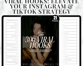 Viral Hooks for Instagram Faceless Digital Marketing PLR MRR Digital Product Hooks for Tiktok Videos For You Digital Product Sell on Etsy