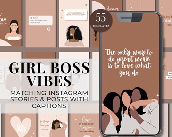 Girl Boss Instagram Stories: 55 Canva Templates (MRR)