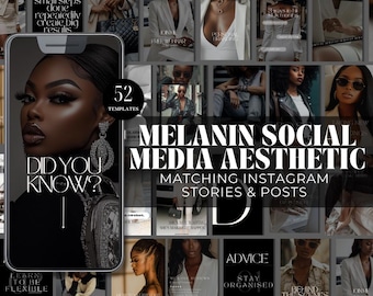 Melanin Boss Babe Social Media Templates: Canva Instagram Posts & Stories (PDF Download)