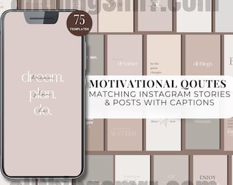 75 Positive Affirmations Instagram Stories: Canva Templates with Hooks (MRR)