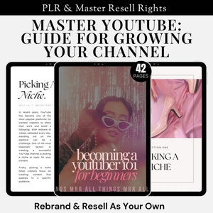 Przewodnik po kanale YouTube eBook PLR MRR Tworzenie treści Strategie SEO i monetyzacji dla sprzedawców produktów cyfrowych Planer YouTube gotowy dla Ciebie