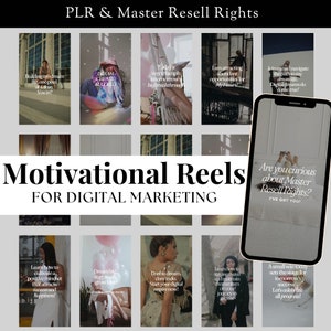 Motivationsrollen Instagram MRR Canva Template Stock Videos Positive Instagram Rollen für den Verkauf digitaler Produkt-Business-Vorlagen weiterverkaufen