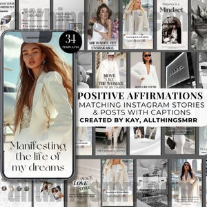 Self Love Affirmation Instagram Motivational Quotes for Daily Inspiration Daily Affirmation Instagram Posts and Stories Social Media Resell