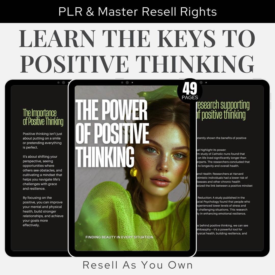 Positive Thinking Ebook Personal Growth Ebook Master Resell Rights PLR ...