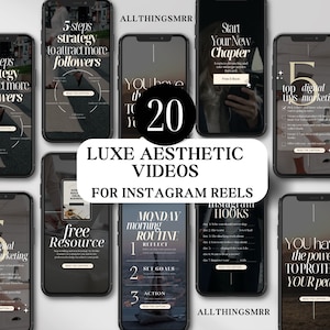Faceless Reel Videos Aesthetic Videos Done For You Reels MRR Canva Templates Instagram Reel Covers Stock Videos With Content