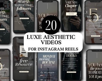 Aesthetic Luxe Instagram Reels: Faceless Video Templates (PLR & MRR)