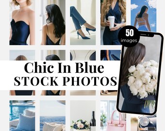 Blue Chic Stock Photos: Faceless Images, Digital Marketing (50 Images) (MRR)