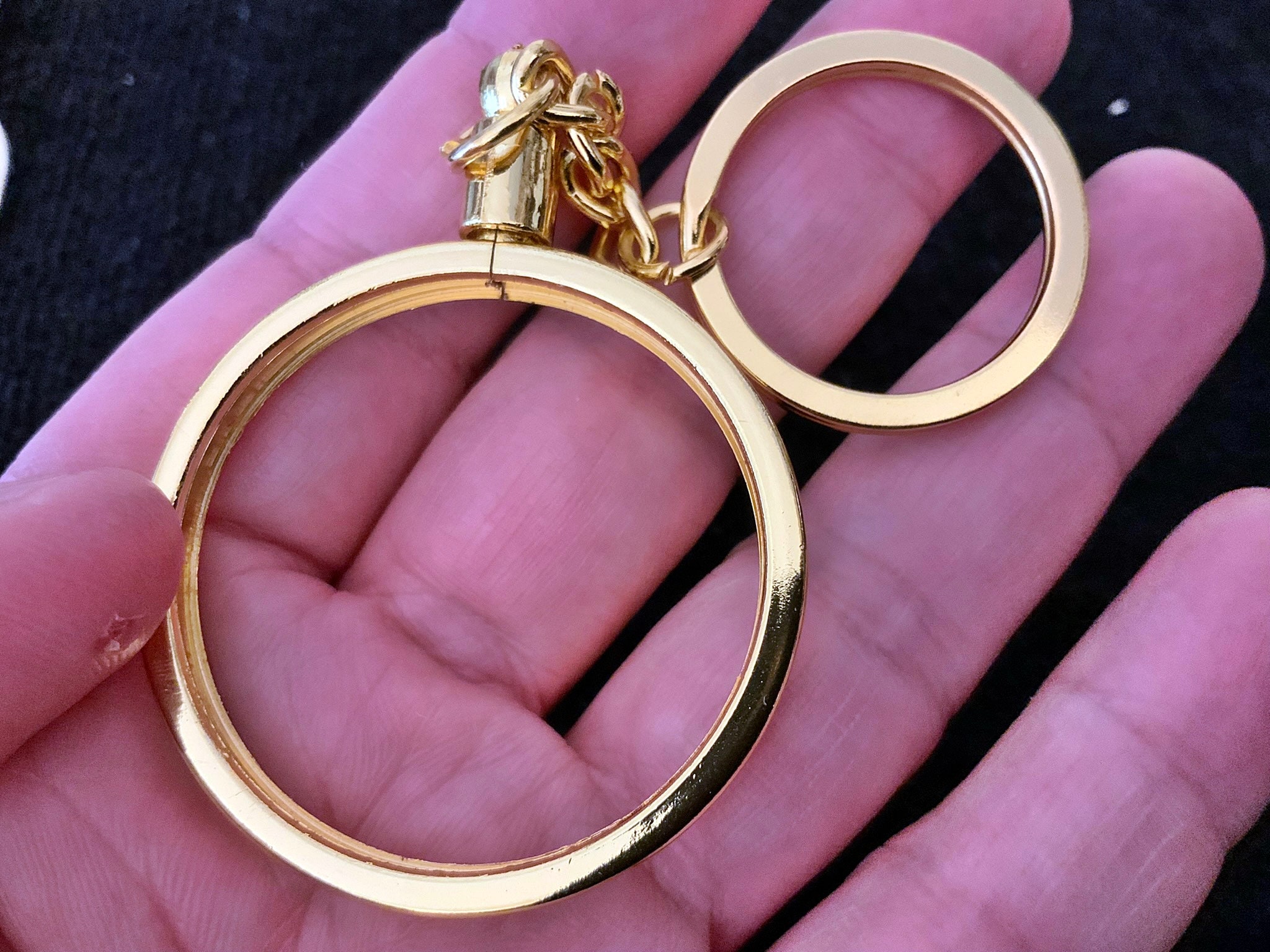 thumbnail image 2 of DIY 25mm Bezel Keychain – Fit Your Own Coin, Silver & Gold Plated, Detachable Keyring 2 of 4