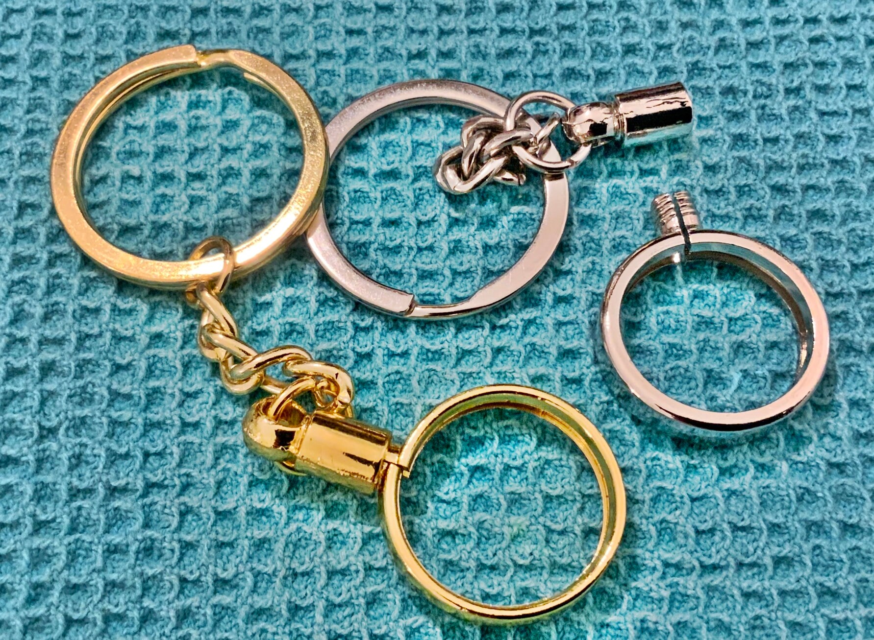 thumbnail image 2 of DIY Bezel Keychain – Fits 20mm Coin – Silver & Gold Plated – Detachable Keyring 2 of 5