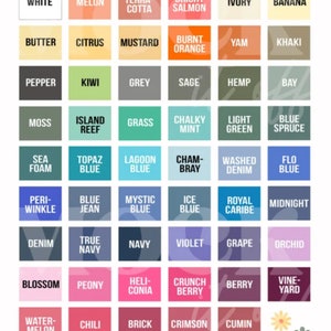 Pode incluir: Um gr&aacute;fico de 48 amostras de cores com nomes como "Branco", "Melancia", "Terracota", "Salm&atilde;o Brilhante", "Marfim", "Banana", "Manteiga", "C&iacute;tricos", "Mostarda", "Laranja Queimada", "Inhame", "Caqui", "Pimenta", "Kiwi", "Cinza", "S&aacute;lvia", "C&acirc;nhamo", "Ba&iacute;a", "Musgo", "Recife da Ilha", "Grama", "Menta Cremosa", "Verde Claro", "Abeto Azul", "Espuma do Mar", "Top&aacute;zio Azul", "Azul Lagoa", "Cham-Bray", "Denim Desbotado", "Azul Flo", "Peri-Winkle", "Jeans Azul", "Azul M&iacute;stico", "Azul Gelo", "Royal Caribe", "Meia-Noite", "Denim", "Azul Marinho Verdadeiro", "Azul Marinho", "Violeta", "Uva", "Orqu&iacute;dea", "Flor", "Pe&ocirc;nia", "Heli-Conia", "Baga Crocante", "Baga", "Videira", "Melancia", "Pimenta", "Tijolo", "Carmesim", "Cominho", "Vermelho", "Granito", "Grafite", "Preto".