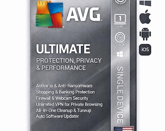 AVG Ultimate 2026 + VPN | 3 Years Protection | 1Device | Worldwide Activation