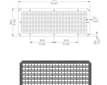 Molle Panels Vector DXF Files 14x 36 Inches  – Tactical Organizer for Custom Projects