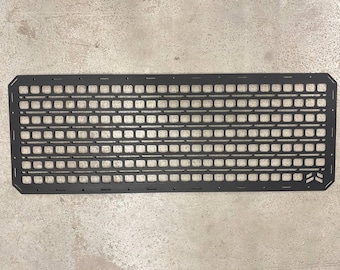 Download MOLLE panel DXF design - create your custom 1100x400 mm Mollle panel for Off-Road trucks | DIY fabrication and organization