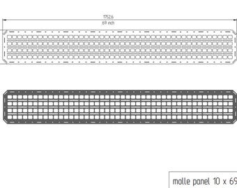 DIY MOLLE Panel DXF Files: Custom Car Organizer (10x69 Inches) (Digital Files)