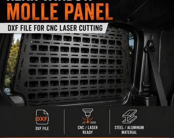 Universal MOLLE Panel DXF File, CNC Laser Cutting, Tactical Vehicle Organizer (Digital Download)