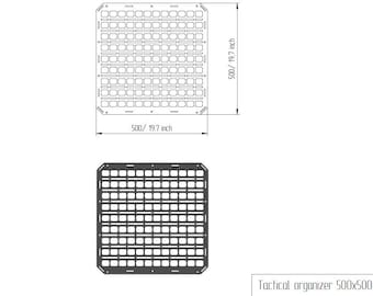 DIY Molle Panel DXF Files: 500x500mm Tactical Organizer (Digital Download)
